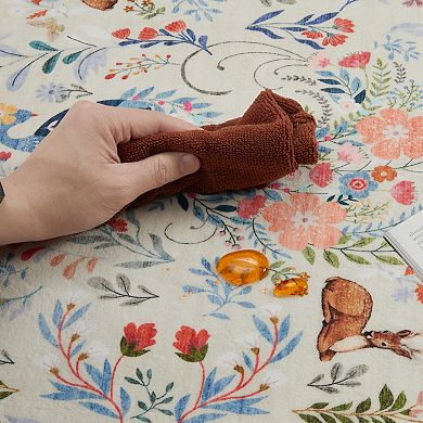 Machine Washable Animal-Print Area Rug, Rubber Back Non Slip,Soft Low Pile Carpet,Stain Resistant