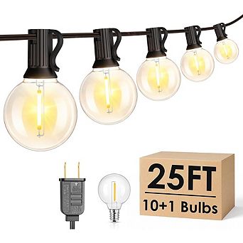 Outdoor LED String Lights, Waterproof Connectable Patio Bulb Lights