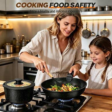 MOEPLSY21-Piece Nonstick Cookware Set Detachable Handle Induction Ready Oven Dishwasher Safe