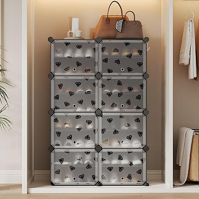 6-Tier 24-Pair Expandable Shoe Rack Organizer with 2 Hooks