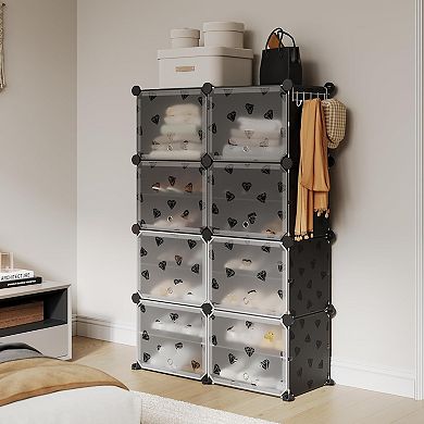 6-Tier 24-Pair Expandable Shoe Rack Organizer with 2 Hooks