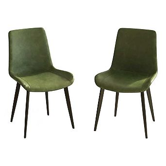 Pnronnc Faux Leather Chairs Armless Reading Chairs with Metal Legs Modern Kitchen Chairs