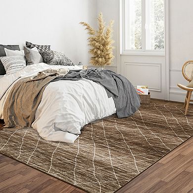 Area Rugs for Living Room Machine Washable Rug Distressed Indoor Carpet Neutral Modern Rug