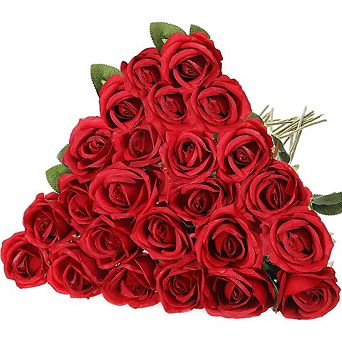 Artificial Rose Bouquet Set Real Touch Silk Flowers for Home & Events