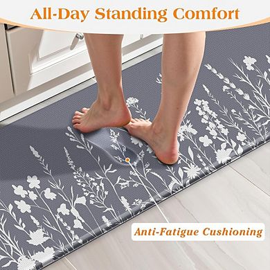 Cushioned Anti Fatigue Kitchen Mat Set Non Slip Water Resistant Floor Rugs
