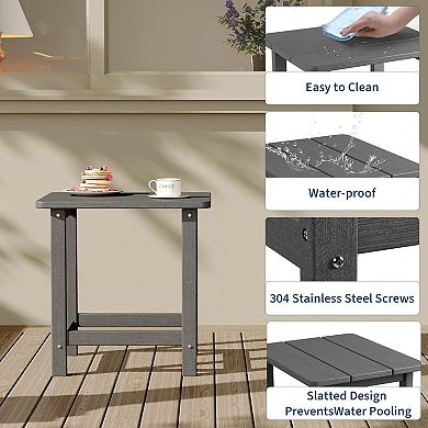 Weather Resistant & Easy Assembly Patio End Tables,Durable Small Patio Table