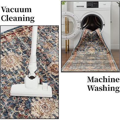 Runners for Hallways Non Slip, Washable Kitchen Runner Rug, Vintage Boho Bathroom Runner Rug