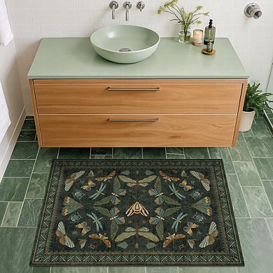 Boho Washable Entryway Rug Non Slip Stain Resistant Indoor Floor Mat