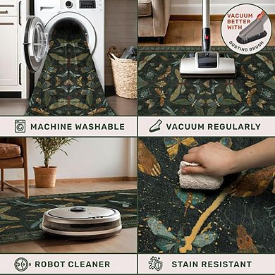 Boho Washable Entryway Rug Non Slip Stain Resistant Indoor Floor Mat