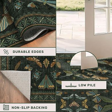 Boho Washable Entryway Rug Non Slip Stain Resistant Indoor Floor Mat