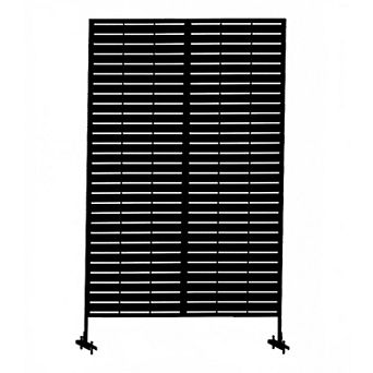 78"×48" Metal Privacy Screen, Weatherproof Steel Divider with Stand for Patio/Garden/Balcony