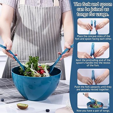 14 Piece Plastic Nesting Bowls with Lids Microwave & Dishwasher Safe