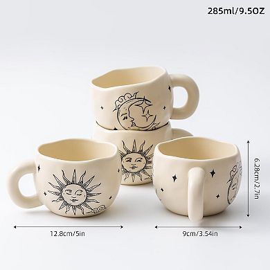 Moon Sun Ceramic Coffee Mugs Gift Set— Mother's Day Gift