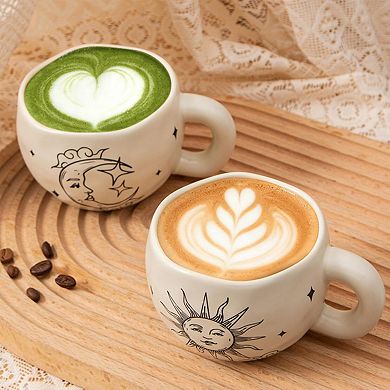 Moon Sun Ceramic Coffee Mugs Gift Set— Mother's Day Gift