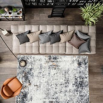 Anti-Slip Backing Abstract Area Rug, Stain Resistant Rugs for Living Room, Kids Room