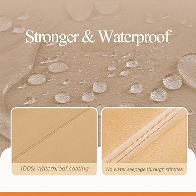 Premium Waterproof Outdoor Patio Rectangular Table Cover, Solution Dyed Rip-Stop Fabric