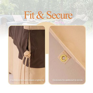 Premium Waterproof Outdoor Patio Rectangular Table Cover, Solution Dyed Rip-Stop Fabric