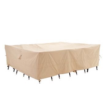 Premium Waterproof Outdoor Patio Rectangular Table Cover, Solution Dyed Rip-Stop Fabric