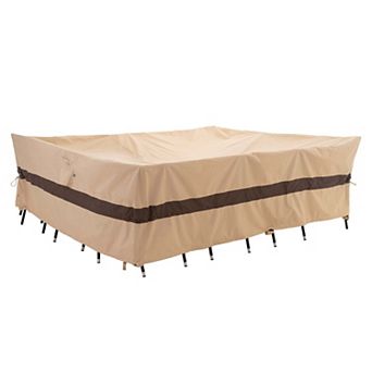 Premium Waterproof Outdoor Patio Rectangular Table Cover, Solution Dyed Rip-Stop Fabric