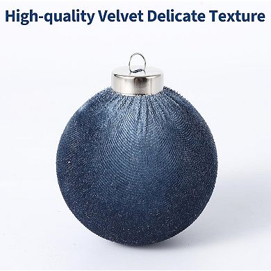 2.36 Inch (6 cm) Velvet Ball Ornaments Shatterproof Plastic Decorations