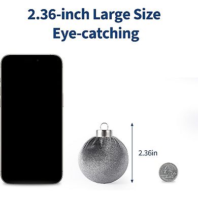 2.36 Inch (6 cm) Velvet Ball Ornaments Shatterproof Plastic Decorations