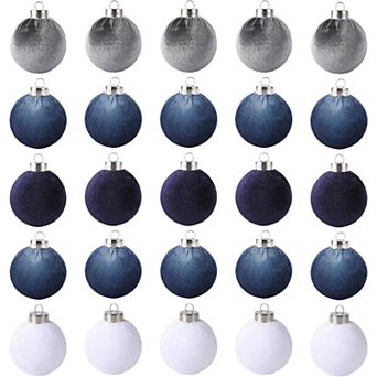 2.36 Inch (6 cm) Velvet Ball Ornaments Shatterproof Plastic Decorations