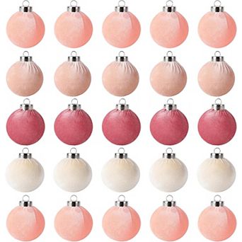 2.36 Inch (6 cm) Velvet Ball Ornaments Shatterproof Plastic Decorations