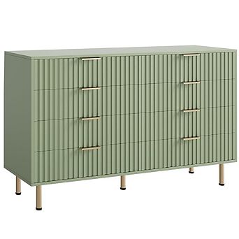 Fluted Modern 8-Drawer Extra Wide Dresser, Massive Storage Chest