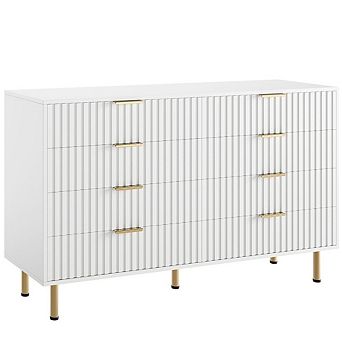 Fluted Modern 8-Drawer Extra Wide Dresser, Massive Storage Chest