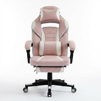 High-Back Ergonomic Gaming Office Chair w/ Footrest, Recline, PU Leather, Lumbar & Headrest