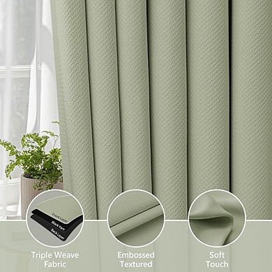 Blackout Curtains, Thermal Insulated Rod Pocket & Back Tab Room Darkening Panels