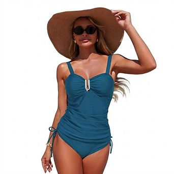 Women Two Piece Tankini Swimsuit Bathing Suits Swimwear Swimsuit Top with Bottom