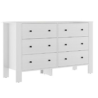 Dresser for Bedroom, Large 6 Drawer Dresser with Deep Drawers and Metal Knobs