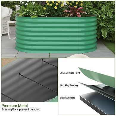 Rust-Resistant Galvanized Raised Garden Bed, Metal Planter Box, Easy Assembly