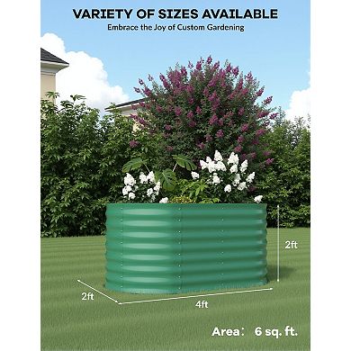 Rust-Resistant Galvanized Raised Garden Bed, Metal Planter Box, Easy Assembly