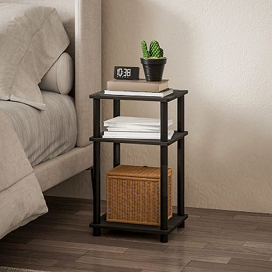 Furinno 11.5" x 13.4" x 22.8" 3-Tier Wood Nightstand Modern End Table