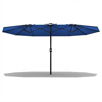 13ft Large Patio Umbrella, Outdoor Double-Sided Rectangle Market Umbrella for Poolside Lawn Backyard