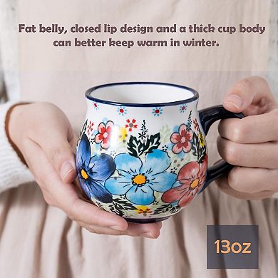 Handpainted Ceramic Mug Gift for Women Floral Design— Mother's Day Gift