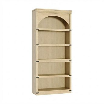 5 tier Bookshelf, Tall Bookcase Farmhouse Curved Storage Rack Wooden Bookshelves