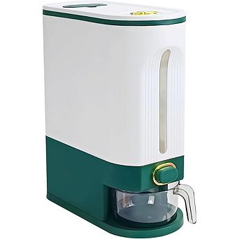 25 Lb Airtight Rice Dispenser with Measuring Cup One-Touch Food Storage Container