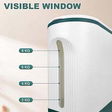 25 Lb Airtight Rice Dispenser with Measuring Cup One-Touch Food Storage Container