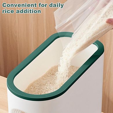 25 Lb Airtight Rice Dispenser with Measuring Cup One-Touch Food Storage Container