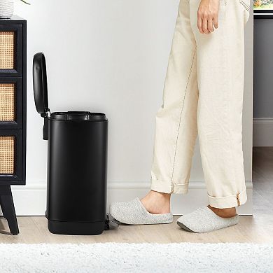 Step-On Stainless Steel Trash Can, Soft Close Lid, Removable Inner Bucket