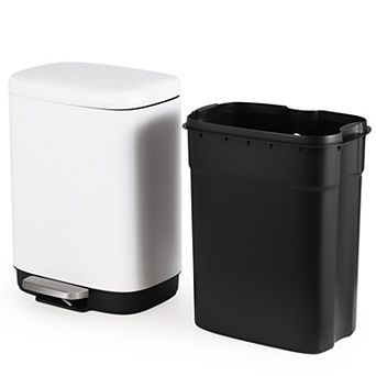 Step-On Stainless Steel Trash Can, Soft Close Lid, Removable Inner Bucket