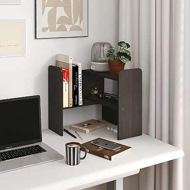 Furinno Adjustable Crossable Free Combination Desk Organizer Shelf with Open Storage