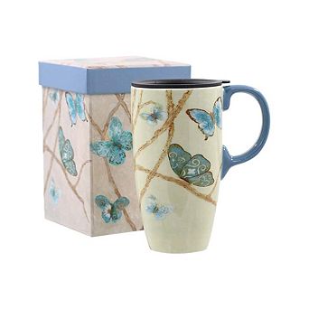 Coffee Mug Porcelain Latte Tea Cup With Lid Office Home— Mother's Day Gift