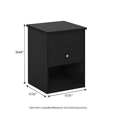 Furinno 17.72" x 17.72" x 23.43" Lift Top Nightstand Modern Bedside Table with Drawer