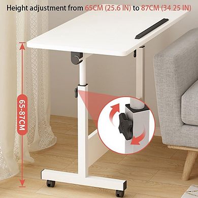 Adjustable Standing Desk with Wheels, Foldable Rolling Laptop Stand for Home Office Small Spaces