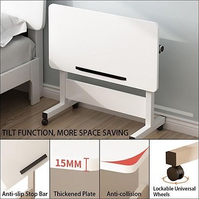 Adjustable Standing Desk with Wheels, Foldable Rolling Laptop Stand for Home Office Small Spaces