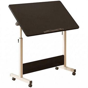 Adjustable Standing Desk with Wheels, Foldable Rolling Laptop Stand for Home Office Small Spaces